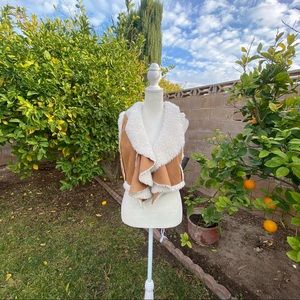 Forever 21 Tan Suede Fluffy Soft Vest